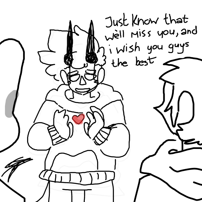 sorry for the trashy art, but i'll miss you both! <33 good luck guys! - Online Drawing Game Comic Strip Panel by wrecktangle