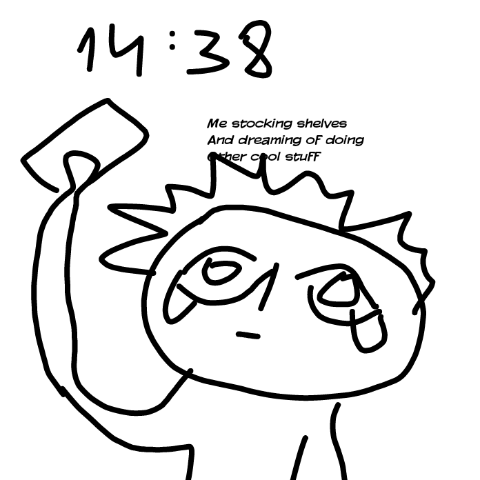 Drawing in Hello, dis mi. Folloh mi on dis journeh froo mah d by Robro