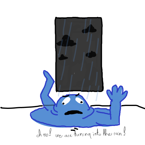 the rain turned them into blue rain people - Online Drawing Game Comic Strip Panel by bazookangaroo