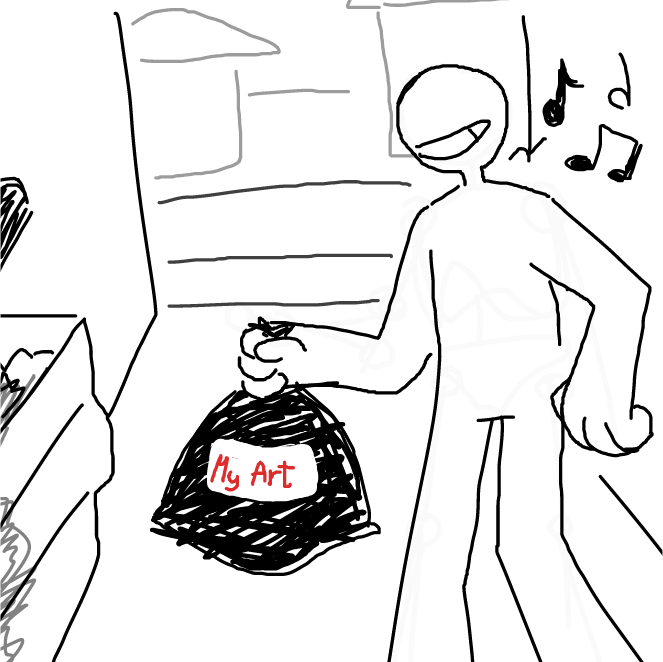 Drawing in takin out some trash by wrecktangle