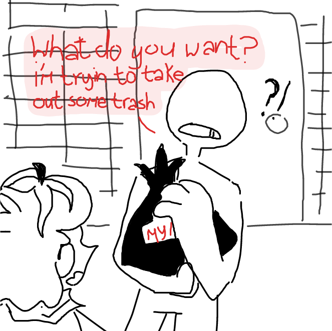 Drawing in takin out some trash by wrecktangle