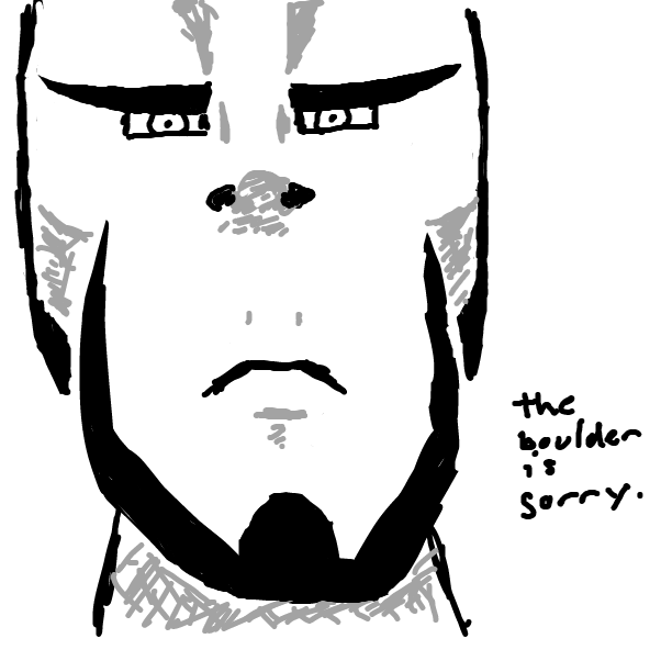 Drawing in the boulder by rein