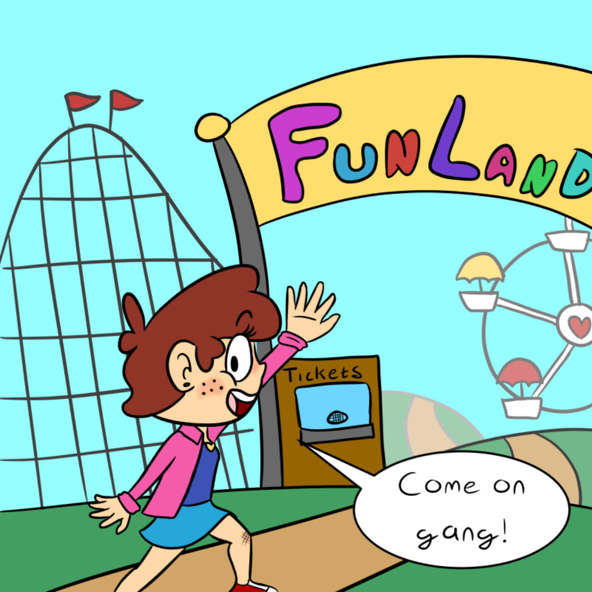 Let's have some fun at the amusement park - Online Drawing Game Comic Strip Panel by CherryFlavored