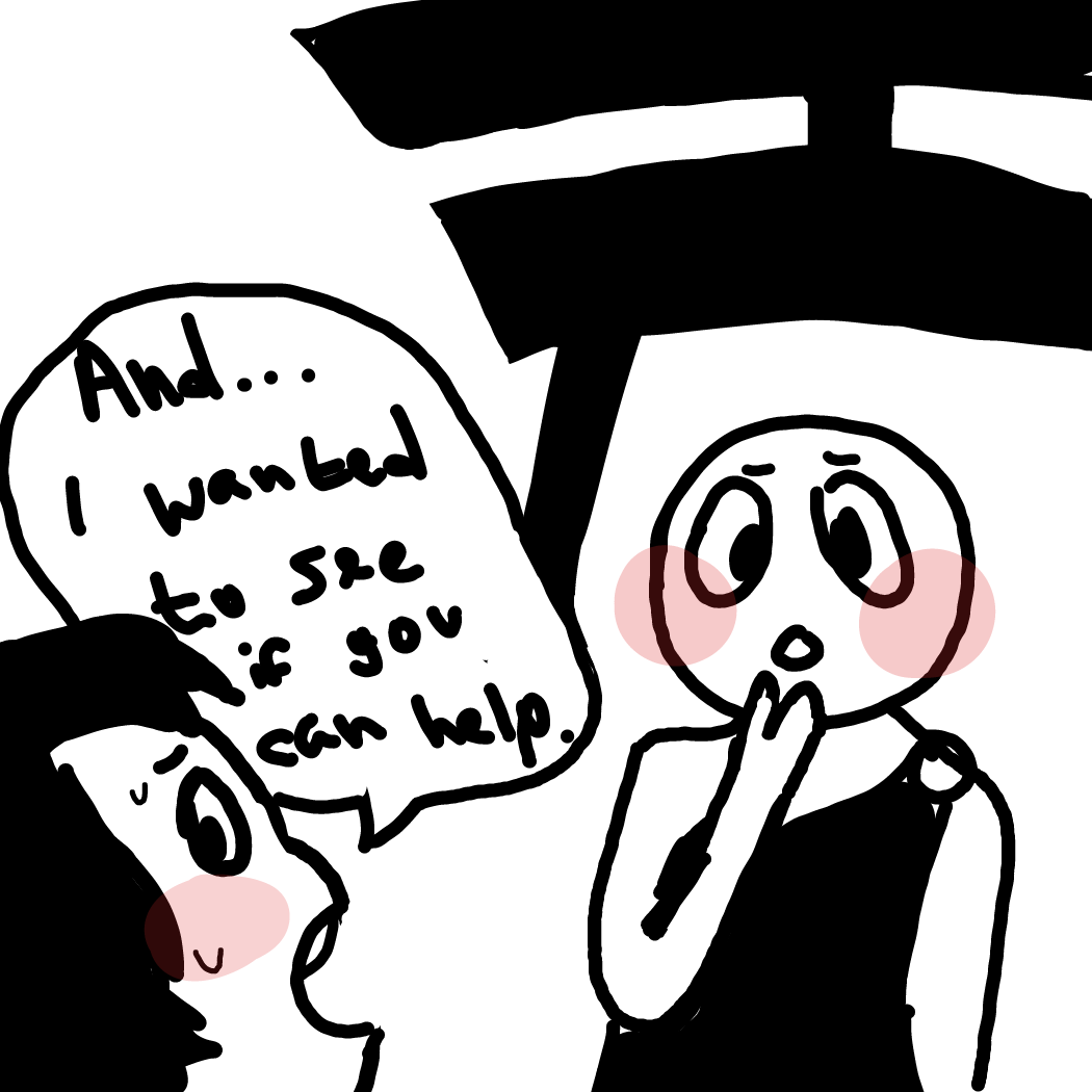 My first thought was he was gonna teach him. But then i was like but he calls him master so he must be already taught? So hes asking for his hand in a subtle way. - Online Drawing Game Comic Strip Panel by Rednightlights