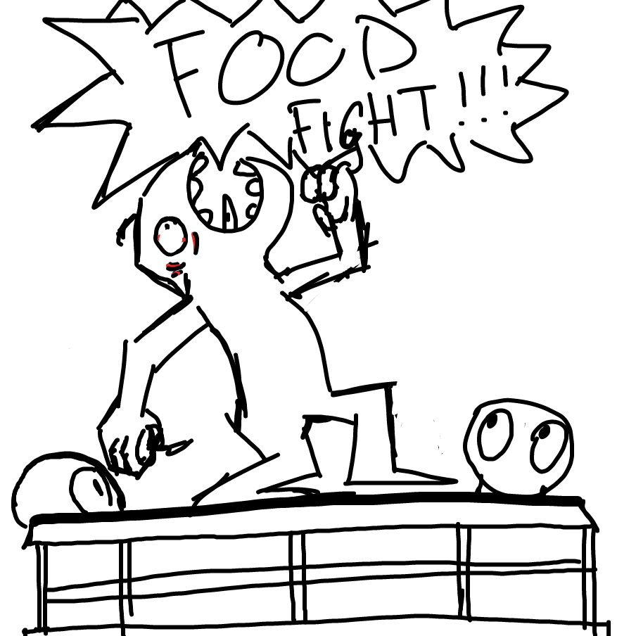 Let's start a food fight, get creative with your food. - Online Drawing Game Comic Strip Panel by Victoria