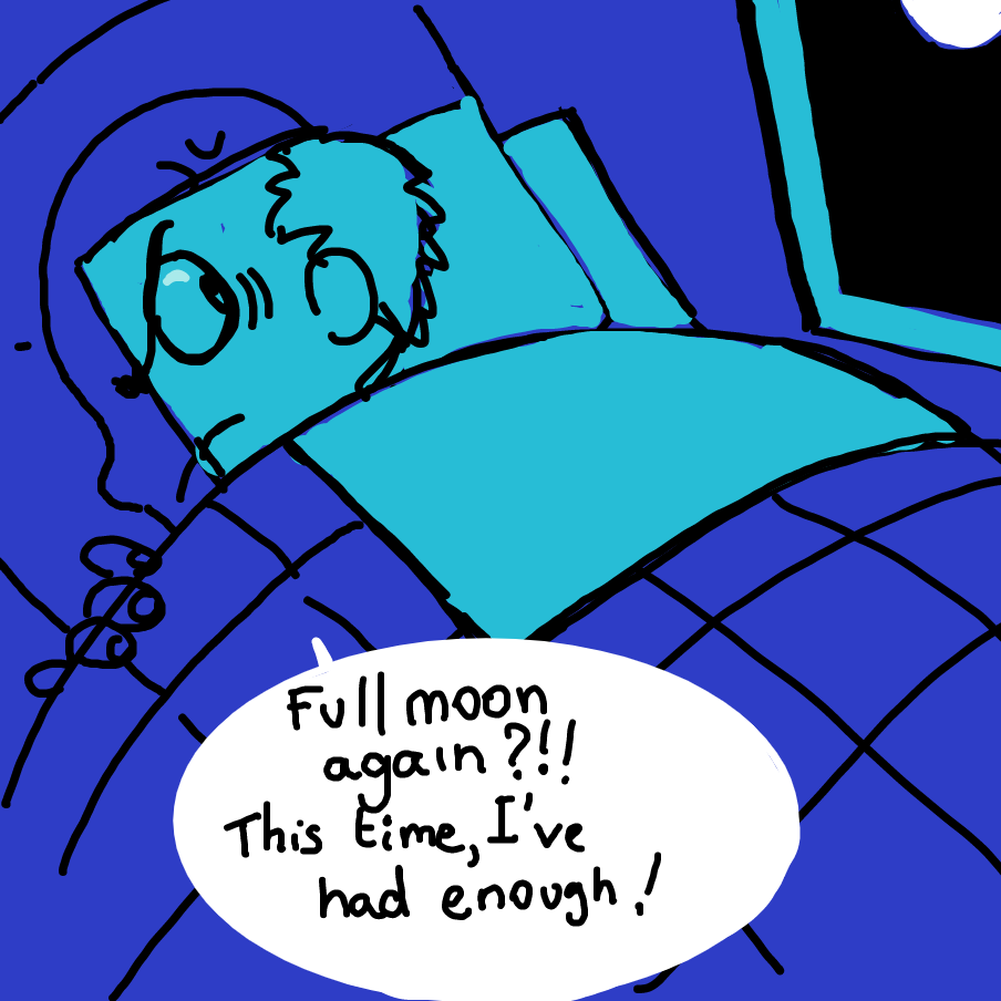 Drawing in full moon by Villosite