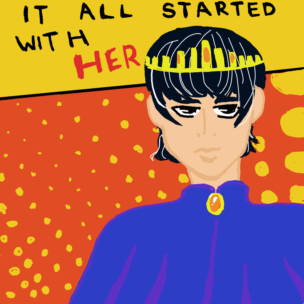 King in his younger years meets witch? - Online Drawing Game Comic Strip Panel by Rednightlights