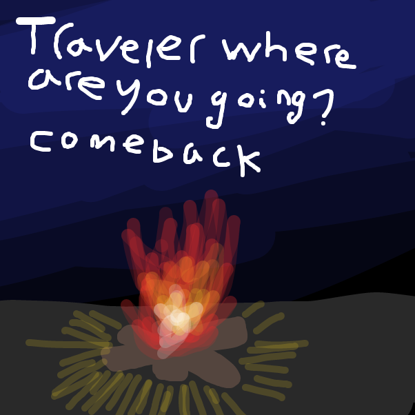 Drawing in rest here, traveler by Ender1872