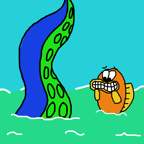 Drawing in Fish vs Octopus Tentacle by SteliosPapas