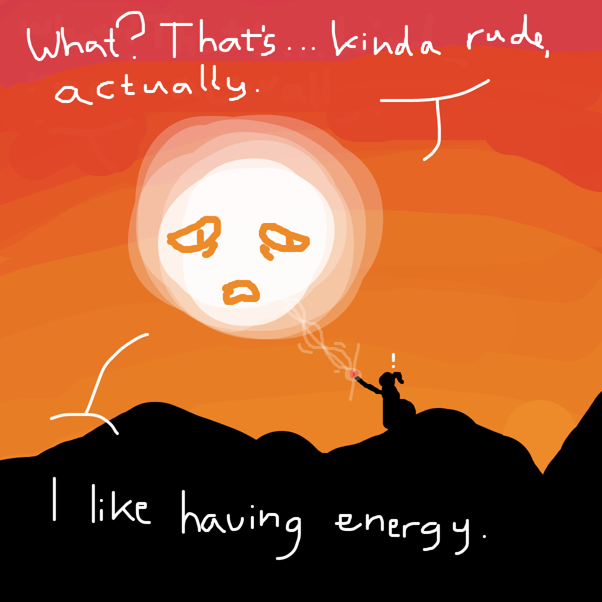 because the sun is definitely a sentient being... yup - Online Drawing Game Comic Strip Panel by dribblio
