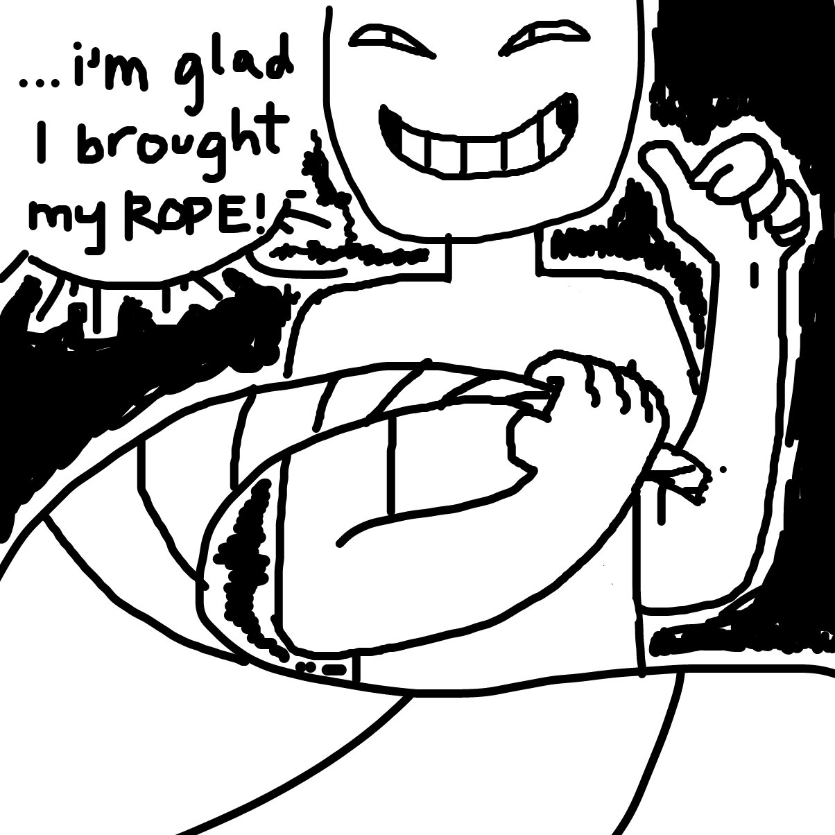 Drawing in i'm glad i brought my rope. by dribblio