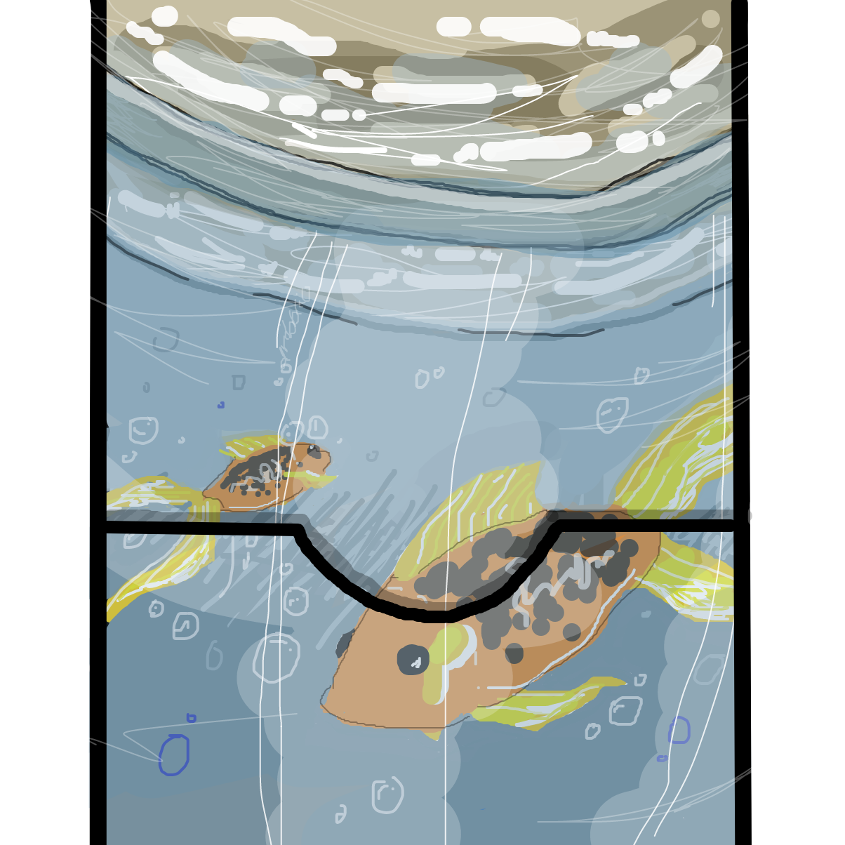 (just in case you couldn't tell, it's a fishbowl thingy) - Online Drawing Game Comic Strip Panel by dribblio