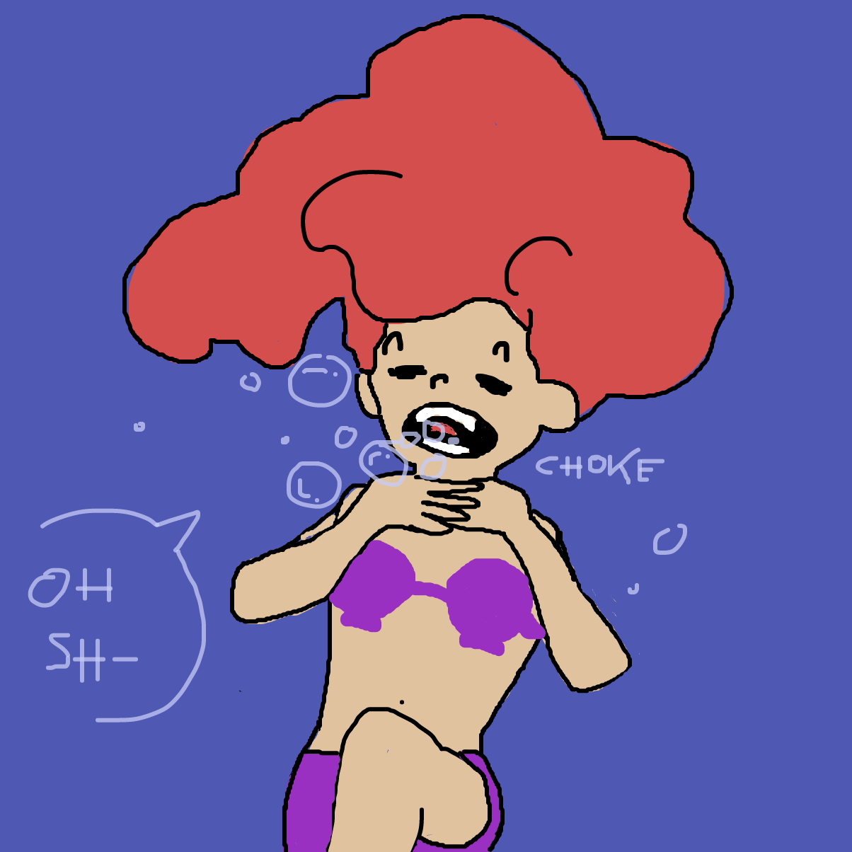 Drawing in Ariel's contemplations by dribblio