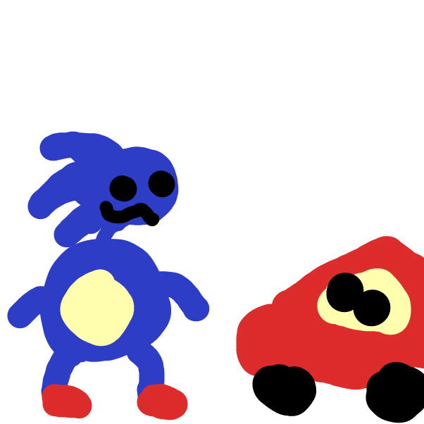 Sanic meets Lightning Mcqueen - Online Drawing Game Comic Strip Panel by TheOctavius8