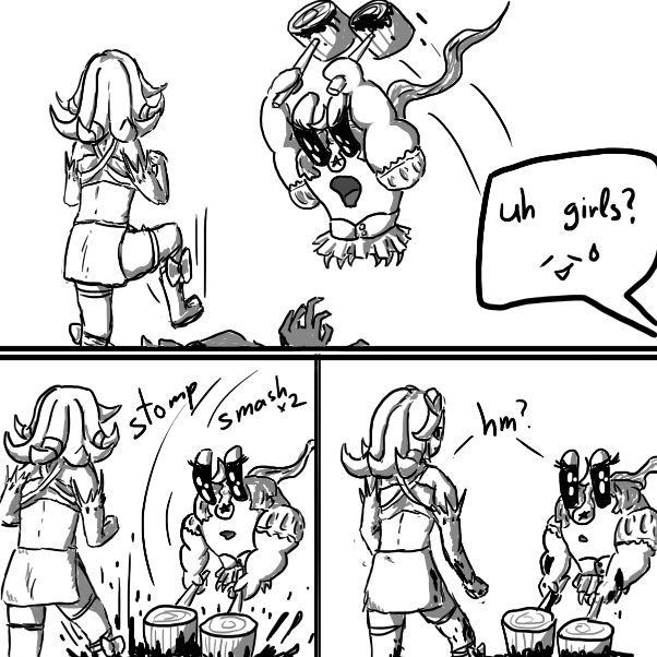 Drawing in The Magical Girls Fight A Zombie by Robro