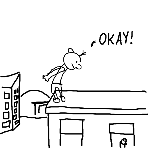 Drawing in Greg heffley commits suicide by Sawyer