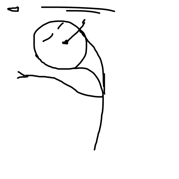 Drawing in yp by green cube