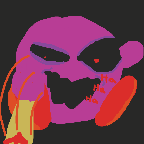 Kirby then lashes out and delivers a sinister chuckle - Online Drawing Game Comic Strip Panel by NudistPeach