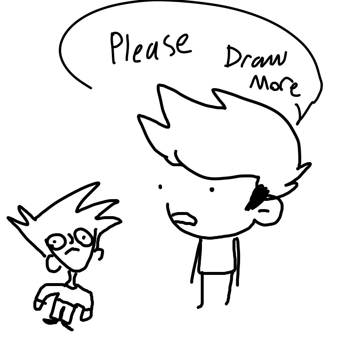 Drawing in Your ocs meet their past selves by EvanIsHere