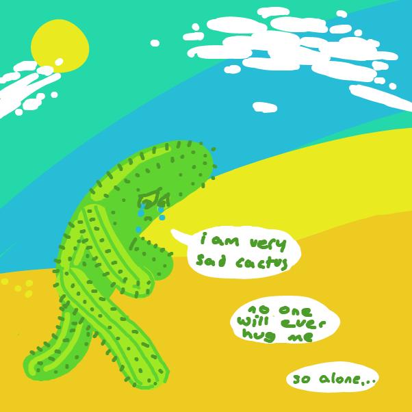 Drawing in cactus man by grub