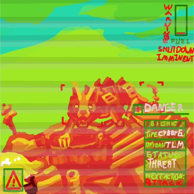 Suddenly a Cyborg Dog appears, it seems that it was looking for the girl the Robot just found.
What will happen next? - Online Drawing Game Comic Strip Panel by Almond Milk