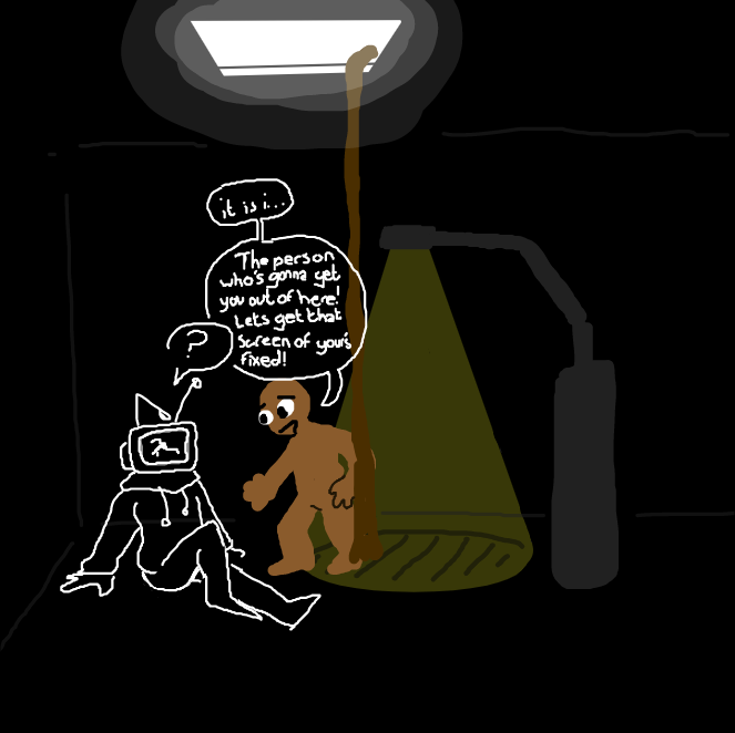 Drawing in The Thing in The Lamp Light by wrecktangle