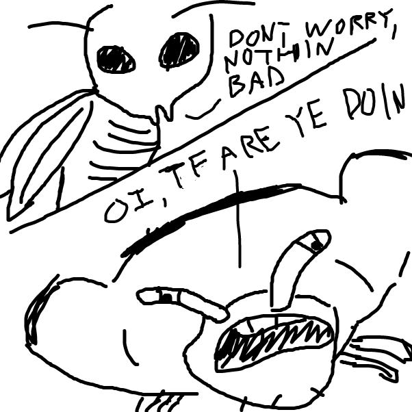 the bug is doin somethin, but it cant be too bad right - Online Drawing Game Comic Strip Panel by JiveViking