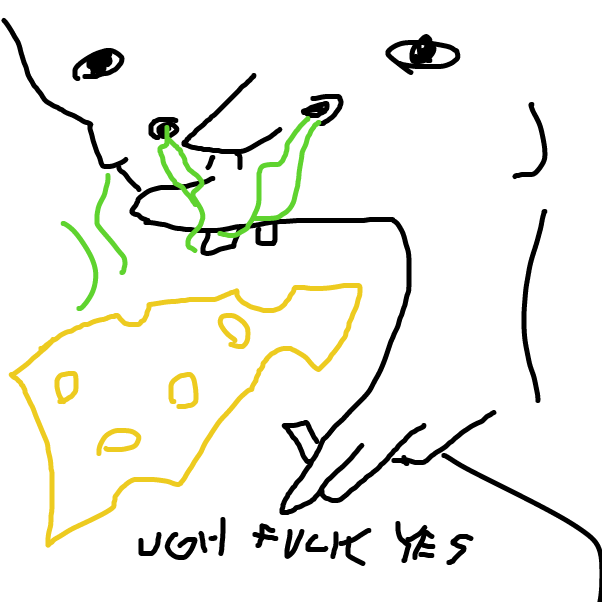 Drawing in cheese by JiveViking