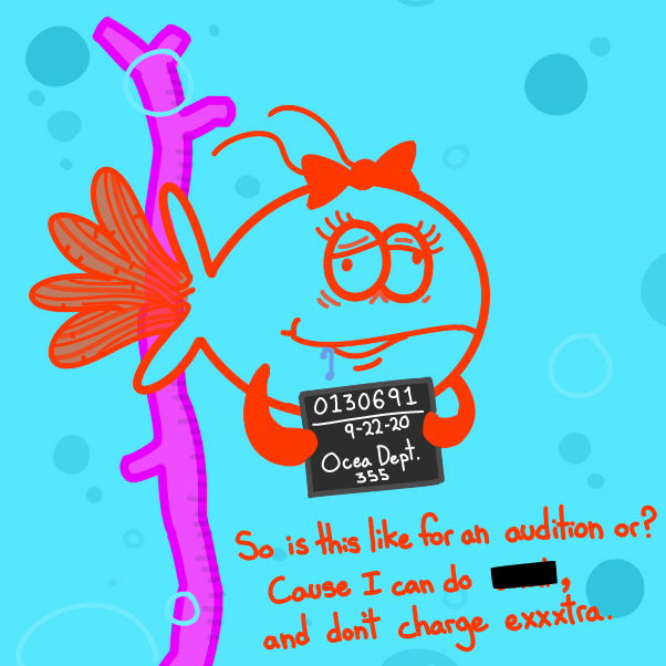 Drawing in Orange fish by Cake Emoji