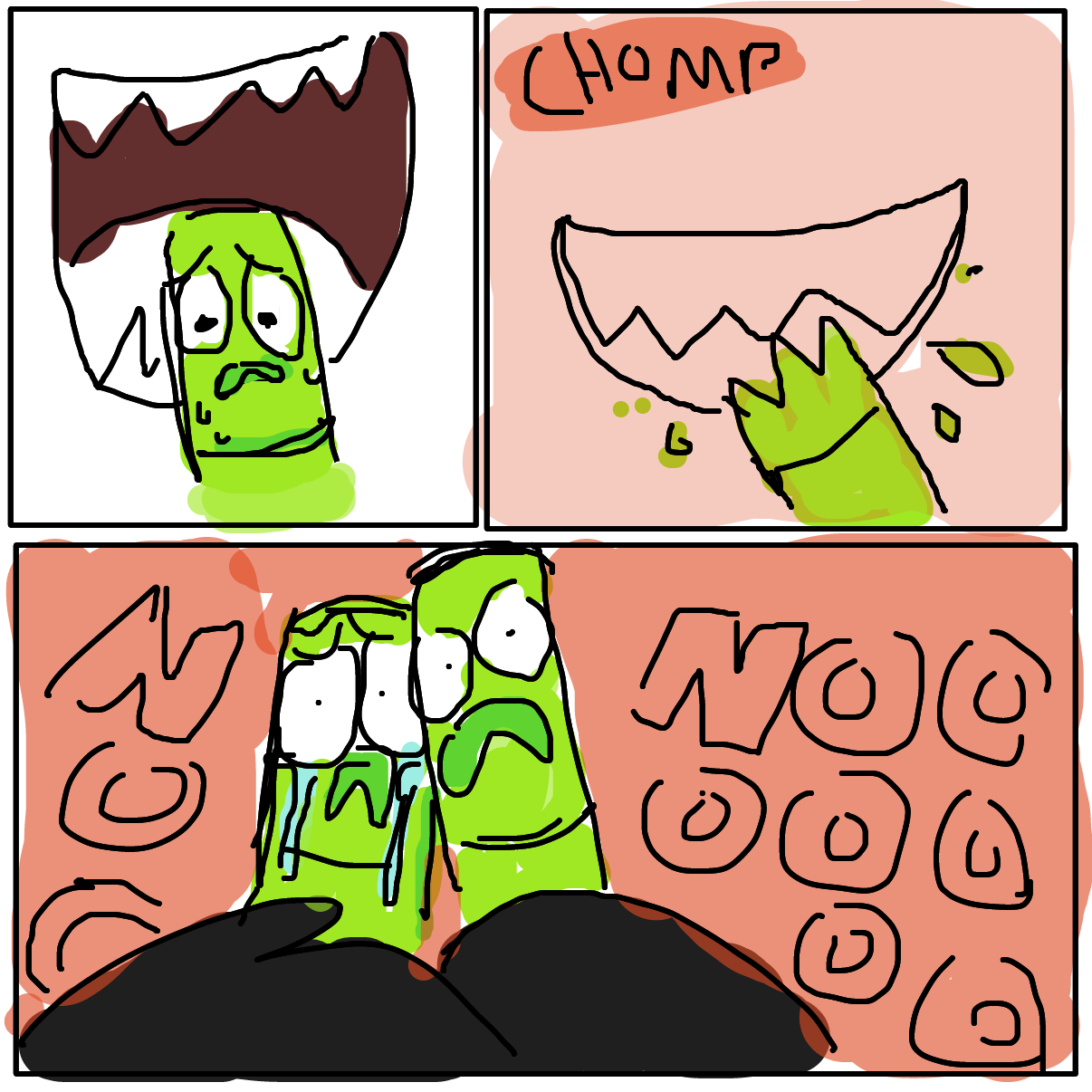 one of bamboos d i e s - Online Drawing Game Comic Strip Panel by Dragonblitzx