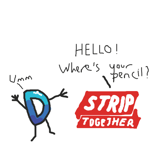 Drawception D has lost his pencil - Online Drawing Game Comic Strip Panel by PisuCat