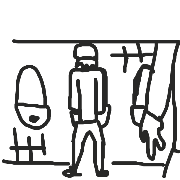 Dude in a washroom - Online Drawing Game Comic Strip Panel by Ani