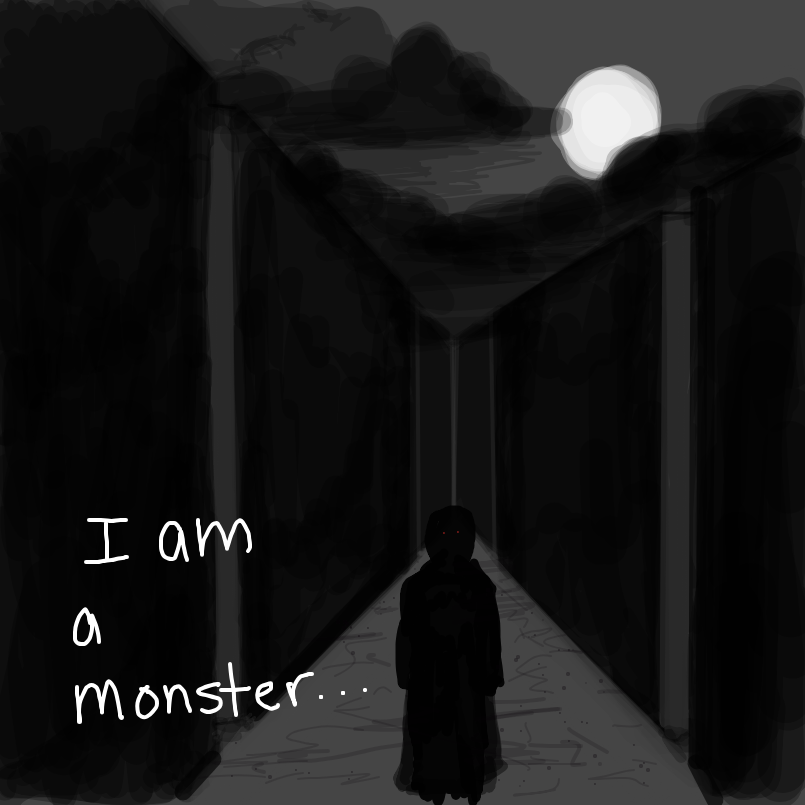First panel in Darkness drawn in our free online drawing game