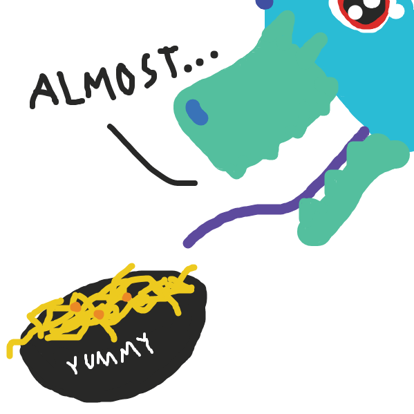 Can't quite reach the bowl - Online Drawing Game Comic Strip Panel by PisuCat