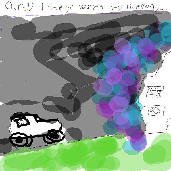 Drawing in fun by kitten