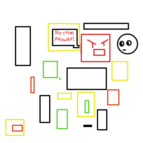 nO CIRCLES ALLOWED - Online Drawing Game Comic Strip Panel by StrawberryMage