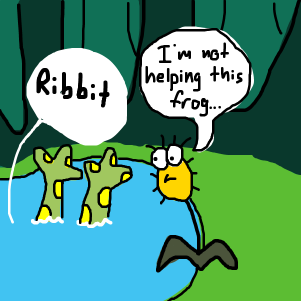 Drawing in Frog legs in a lake by SteliosPapas
