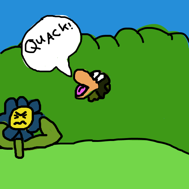 Drawing in Duck beak in a bush by SteliosPapas