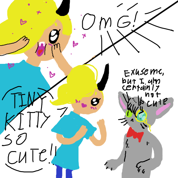 A kitty!! Wow!! - Online Drawing Game Comic Strip Panel by gremlinWaifu