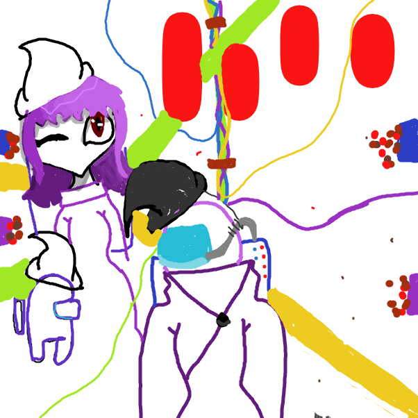 Drawing in My among us persona by lucid