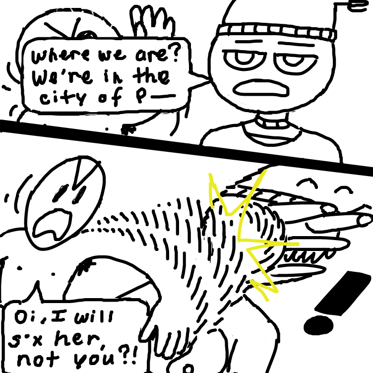 uh he stowpid laughing out loud - Online Drawing Game Comic Strip Panel by nooz