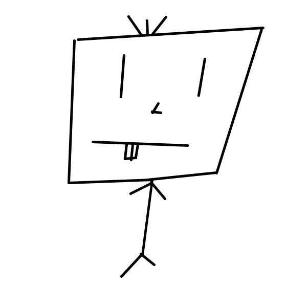 That thing made him have a box head - Online Drawing Game Comic Strip Panel by Monkey_HugLuv