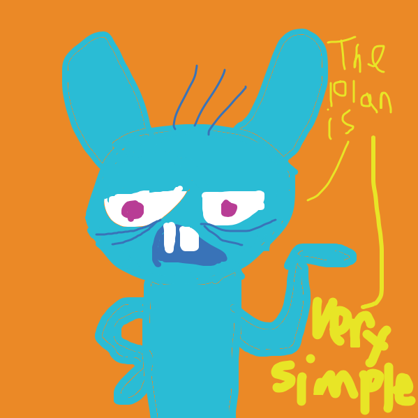 This rabbit thing describes his plan. You decide what the plan is - Online Drawing Game Comic Strip Panel by Drawception guy