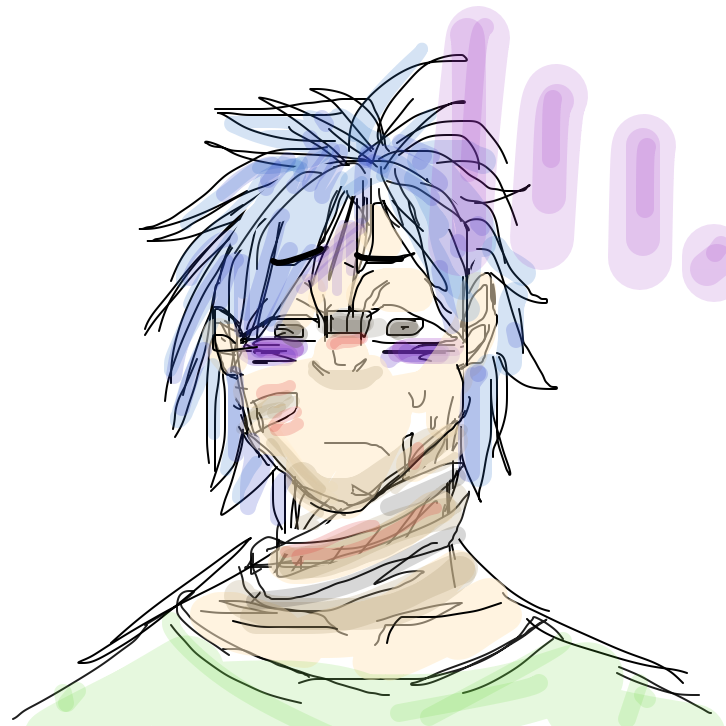 sleepwalk by forrest day uh he has bruises because he bumps into things while sleepwalking  - Online Drawing Game Comic Strip Panel by rawrwhy 