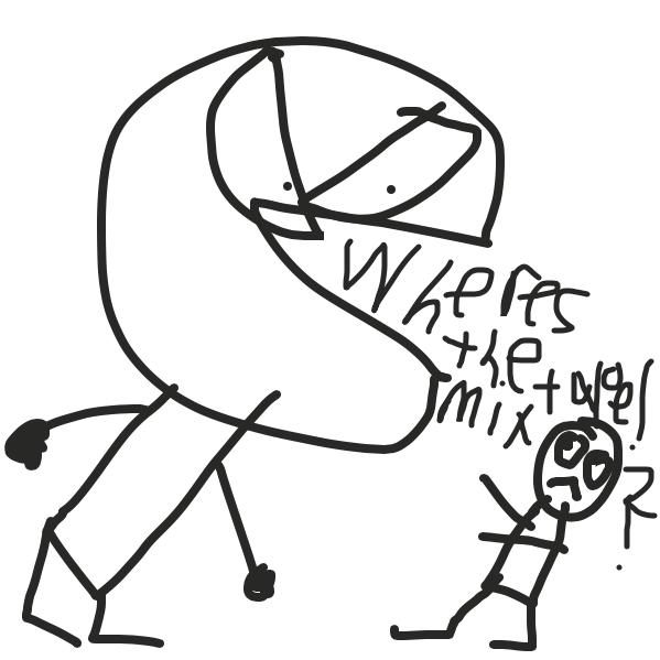 Angery man wants mixtape - Online Drawing Game Comic Strip Panel by Drawception guy