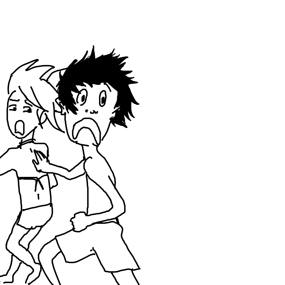 Drawing in The man approaches by Scribbledabble