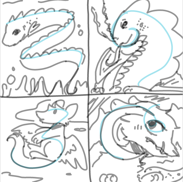 Drawing in One Squiggle: Four Ways by LilyReef