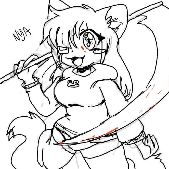 Drawing in anime protag by gameoverdude