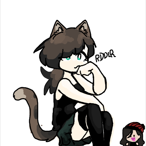 Drawing in a cat by RandomDoodler