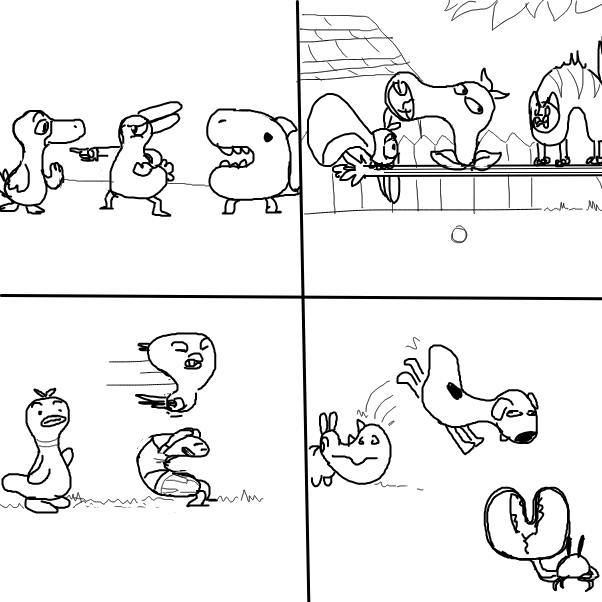 Okay i'll admit i cheated with the last one hah - Online Drawing Game Comic Strip Panel by Sluggishfella